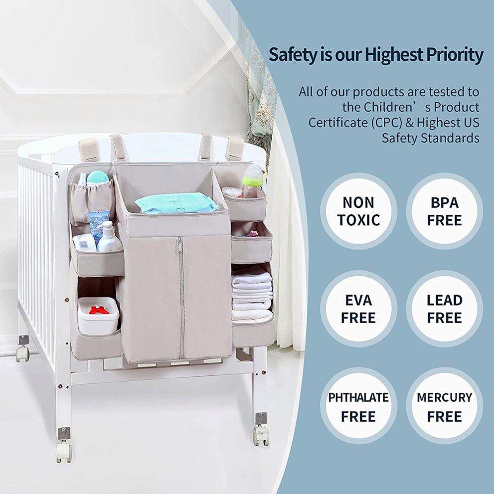 Portable Baby Essentials Diaper Child Nursery Hanging Diaper Caddy Organizer for Changing Table Crib Diaper Stacker Wholesale