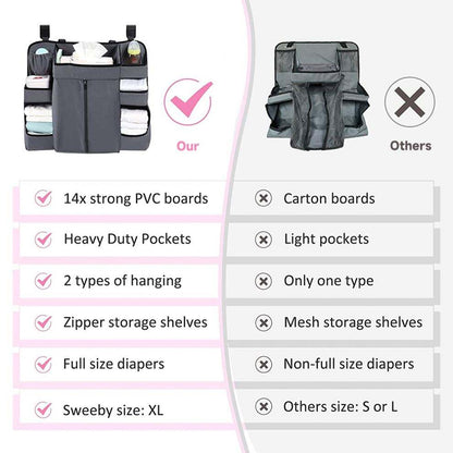Portable Baby Essentials Diaper Child Nursery Hanging Diaper Caddy Organizer for Changing Table Crib Diaper Stacker Wholesale