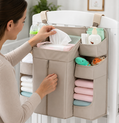 Portable Baby Essentials Diaper Child Nursery Hanging Diaper Caddy Organizer for Changing Table Crib Diaper Stacker Wholesale