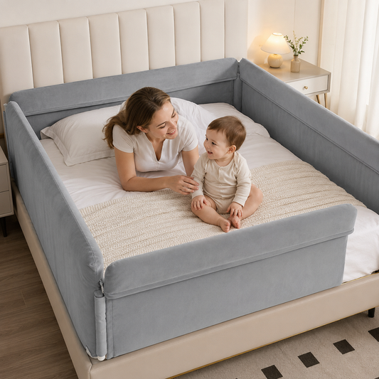 Factory Hot Sale Flocked 3 Sides Safety Guard Sleeping Rail Inflatable Baby Bed Rails